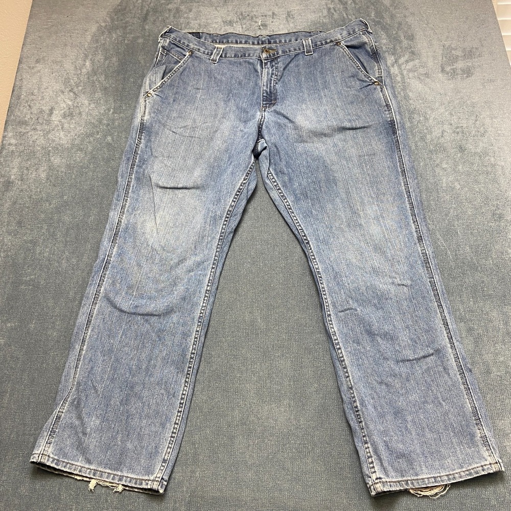 VTG Lee Dungarees Jeans Mens 42x32 Blue Denim Cotton Slash Pockets Straight Leg